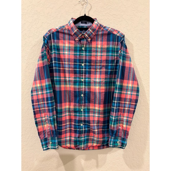 American Eagle Outfitters Other - American Eagle Outfitters Mens Prep Fit Plaid Button Down Shirt Multi Color Med